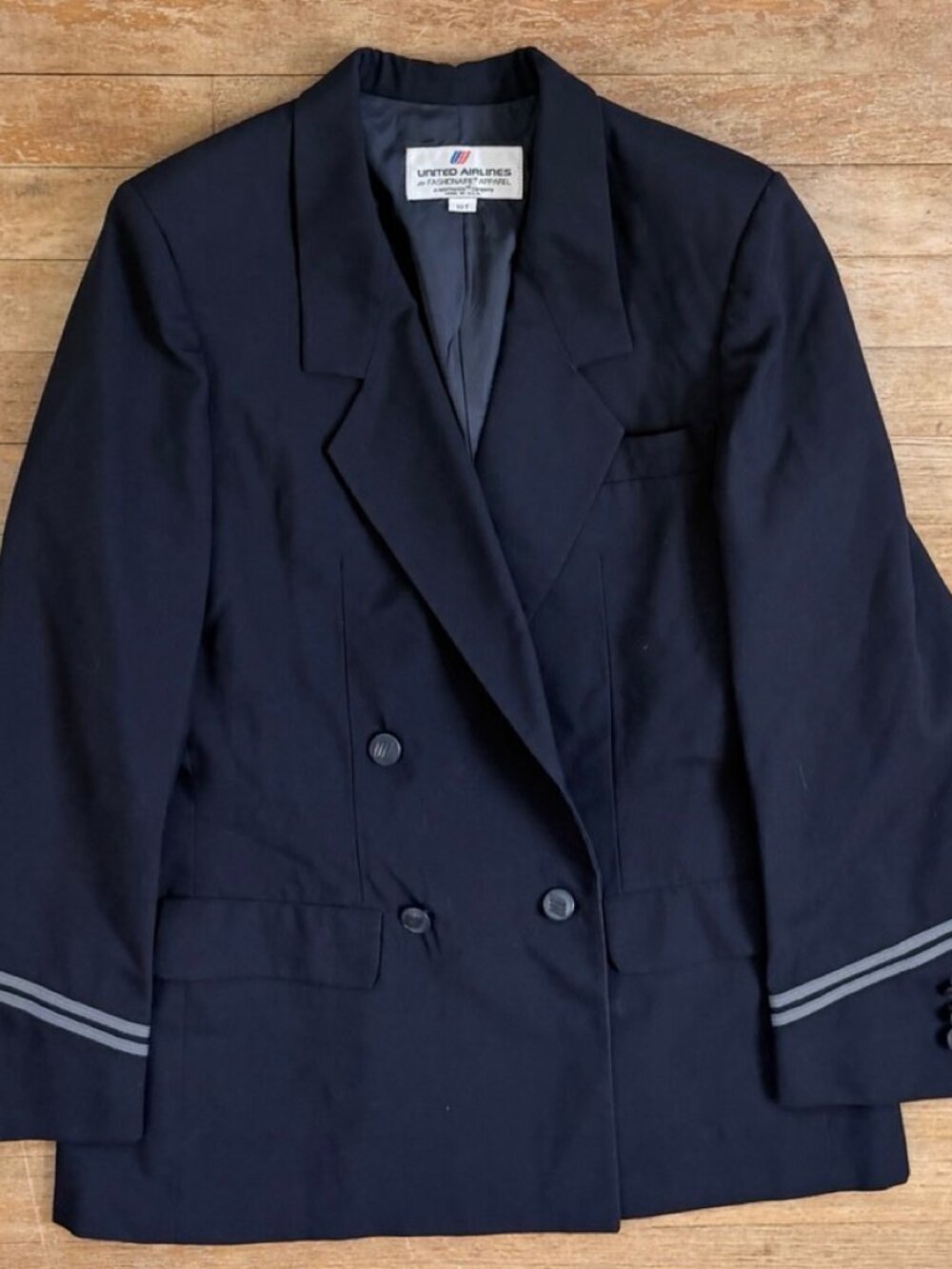 Vintage Flight Uniform Blazer Sz Medium Double Breasted Flight Attendant Jacket